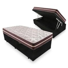 Cama Box com Baú Solteiro Colchão de molas DAngelis Classic Superlasti