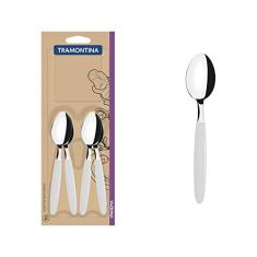 Conjunto de Colheres para Chá Tramontina Ipanema com Lâminas em Aço Inox e Cabos de Polipropileno Branco 12 Peças