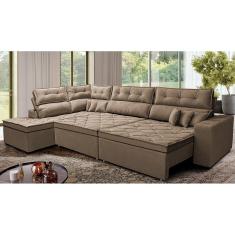 Sofá de Canto Retrátil e Reclinável Esquerdo 3,00x2,36m Molas Cama inBox Espanha. Velusoft