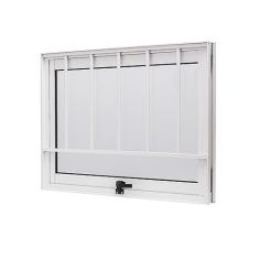 Janela de Aluminio Maxim-ar 60x60cm Com Grade e Com Vidro Boreal Cristal Ramassol