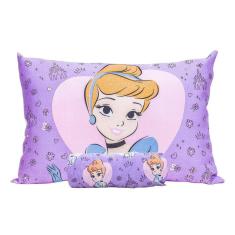 Jogo Cama Cinderela 2 Pçs C/ Elástico Princesas Disney Malha