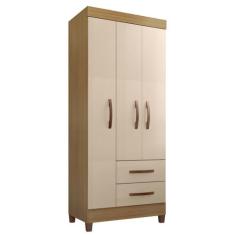 Guarda Roupa Basic 3 Portas Com 2 Gavetas Cor Carvalho Eco E Off Eco -