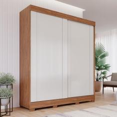 Guarda-roupa 183,40 2 Portas de Correr 3 Gavetas Internas 8 Pés 100% Mdf Bonito Espresso Móveis Cinamomo/Off White