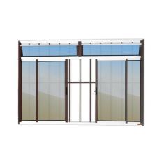 Janela Plus 4 Folhas com Bandeira e Grade Vidro Reflex 100cm X 200cm B