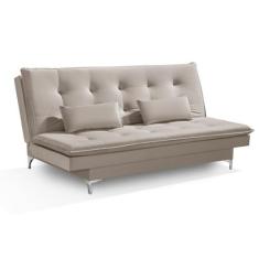 Sofá Cama Bangkok Confortável Capitonê Veludo c/ Almofadas - TB Ecomme