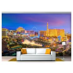 Papel De Parede Cidade Prédios Las Vegas 3D 6M² Ncd205 - Você Decora
