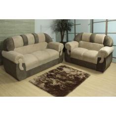 Conjunto de sofá 2x3 lugares Corsa Bege/Marrom