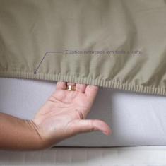 Lençol Avulso Solteiro Algodão 140 Fios Com Elástico Liso Com Fronha -