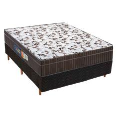 Cama Box Casal: Colchão Espuma Polar D28/EP Orthoface + Base crc Rústico Black(138x188)