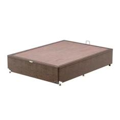 Base Box Para Colchão De Casal Com Baú Universal 34x138x188cm Probel Marrom