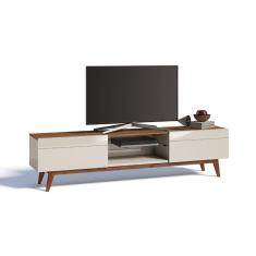 Rack para TV até 60 Polegadas 2 Gavetas Classic Imcal Off White/Freijó