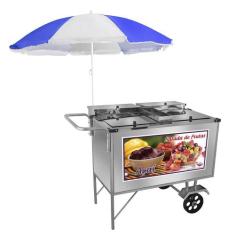 Carrinho 2 em 1 Cefaz Salada de Frutas e Açaí Luxo Inox Rodas Maciças 