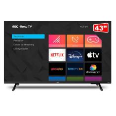 Smart TV AOC 43" Full HD Roku Wi-Fi HDMI USB 43S5155/78G, Preto
