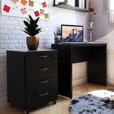 Escrivaninha Mesa Escritório 80cmx42cm 40mm com Caixa de Tomada - Bram