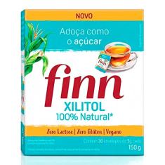 Adoçante Finn Xilitol 100% Natural 30 Envelopes Sem Lactose Zero Glúten 150g