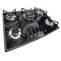Fogão Cooktop 5 Bocas Tripla Chama Safanelli - Preto