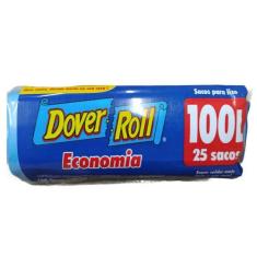 Saco Para Lixo Dover Roll Economia 100L Azul Com 25 Unidades