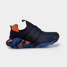 Tênis Infantil Bibi Evolution II Azul Marinho com Laranja-Masculino