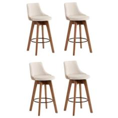 Kit 4 Banquetas Gourmet Copacabana-tecido Linho 56