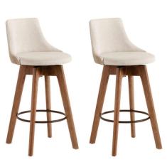 Kit 2 Banquetas Gourmet Copacabana-tecido Linho 56