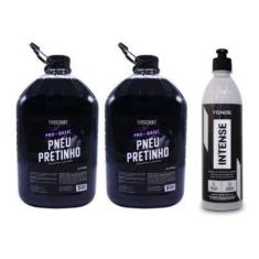 2 Pneu Pretinho Brilhoso Roda, Intense 500ml - Vonixx