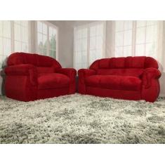 Conjunto de sofá 2x3 lugares Corsa Vermelho