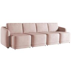 Sofá Cama para Sala de Estar 4 Lugares 356cm Montserrat K01 Veludo Ros