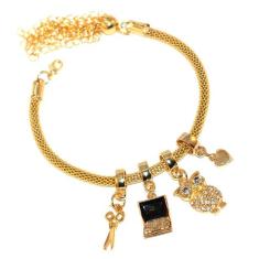 Pulseira Berloque Pedagogia Coruja Computador Folheado 18k - Milena Fo