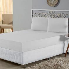 Jogo De Lençol Casal Padrão Malha 100% Algodão 3 Peças Cor Brancoo