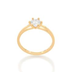 Anel Rommanel Banhado Ouro Solitário Zircônia 6 mm 512951, 18