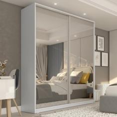 Guarda Roupa Solteiro com Espelho 2 Portas em BP Belluno - RR Móveis