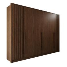 Guarda Roupas Casal 100% Mdf 6 Portas 5 Gavetas Moscou Ripado - Mais Móveis