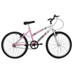 Bicicleta Aro 24 Ultra Bikes Bicolor Feminina sem Marcha, Rosa bebe, A