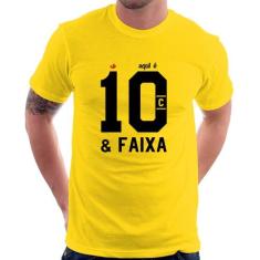 Camiseta Aqui é 10 e Faixa - Foca na Moda, Amarelo, GG