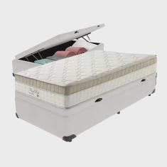 Cama Box Baú com Colchão de Molas Ensacadas Pillow In Anjos King Best Solteiro 88cm Branco