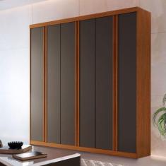 Guarda Roupa Casal Boston 6 Portas 4 Gavetas Moderna Imbuia / Grafite