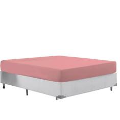 Lençol Avulso Com Elástico Cama Casal 400 Fios Macio Rose