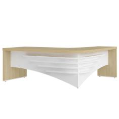 Mesa Diretor Em L Lado Direito 200x180cm Corp A06 Carvalho-branco - Mpozenato