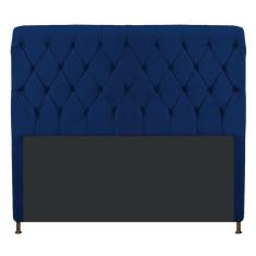 Cabeceira Estofada Cristal 195cm King Size Azul Marinho