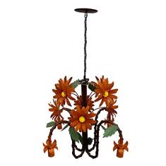 Pendente Lustre de Flores Coloridas Artesanal para Quarto de Casal Grande