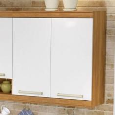Armário de Cozinha Aéreo 2 Portas Burguesa Premium Amadeirado Freijó/Branco