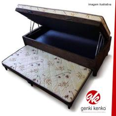 Cama Box Bau Conjugada Mola Solteiro Com Auxiliar Ortopedica Suede (110Kg -)
