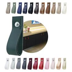 Kit com 16 Puxadores Doko Parafuso para Móveis Armário Guarda Roupa Gaveta Porta Baús Caixas Bandeja Cesto Tábua - Cor Textura de Couro