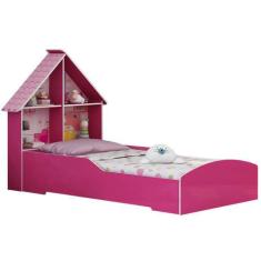 Cama Solteiro Infantil Gelius Casinha Rosa Pink, Rosa