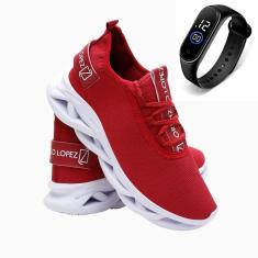 Tênis Masculino Gmm Shoes Esporte Caminhada Academia Dia a Dia + Relógio-Masculino