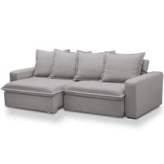 Sofá Retrátil Reclinável Para Sala De Estar Living 215cm Vêneto F04 Veludo Cinza - Lyam Decor