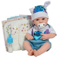 Boneco Reborn 100% Vinil Siliconado Articulado C/ Conjunto - Cegonha R