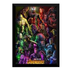 Generico Quadro Marvel Vingadores Ultimato Arte Poster Moldurado