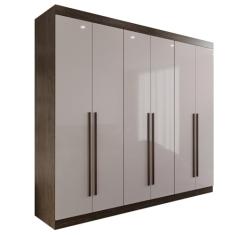 Guarda-roupa Casal 100% Mdf 6 Portas 4 Gavetas Grécia - Mais Móveis Newcanion/offwhite