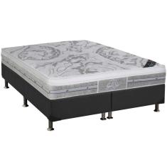 Cama Box Queen: Colchão Molas Castor Pocket SLX Grand Plush + Base CRC Suede Gray(158x198)